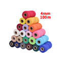 Hot sale colorful polyester woven rope 100% cotton macrame cord 4mm